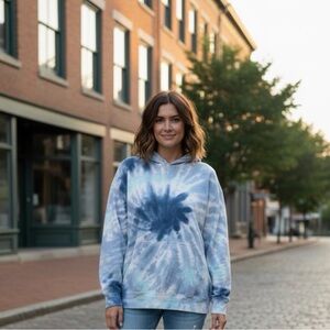 Blue Tie-Dye Women's Sweater